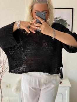 Häkel-Pulli Schwarz
